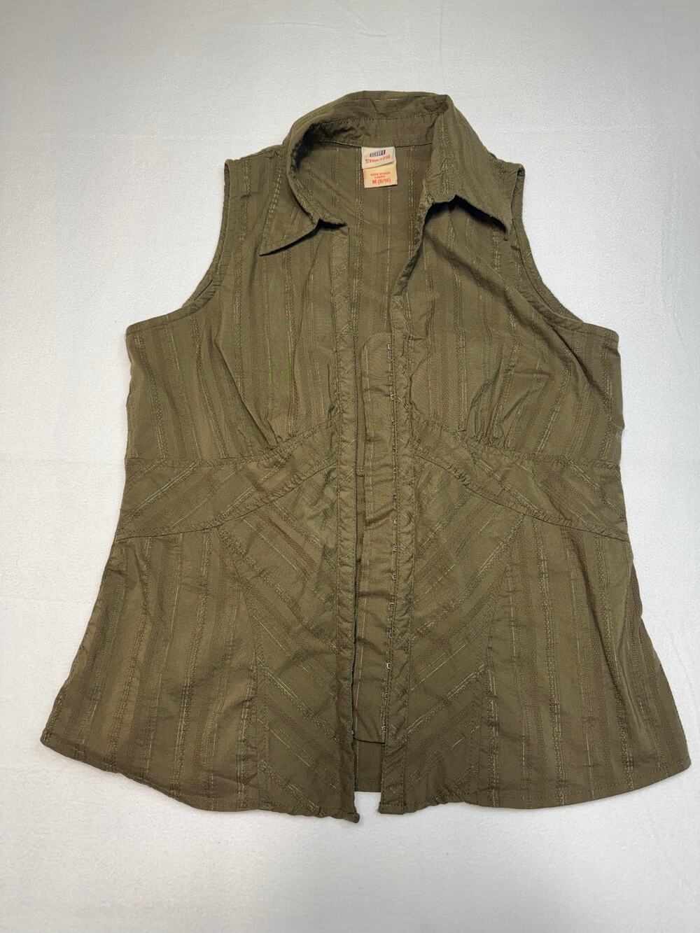 Cottage core grunge 90’s collared stretch shirt hook and eye closure 0016A1